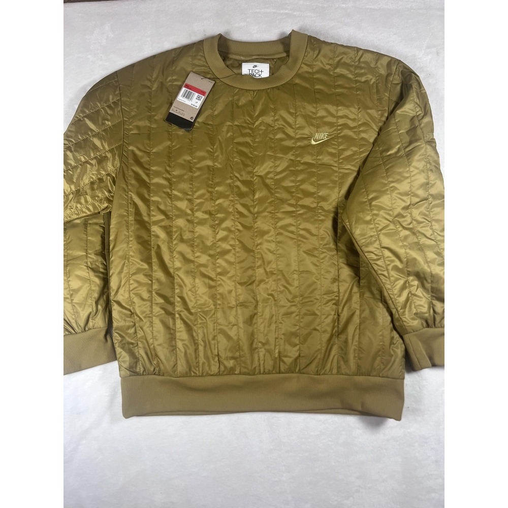 Nike Tech Pack Therma-Fit Sweatshirt Mens Large Green Quilted DQ4302-382